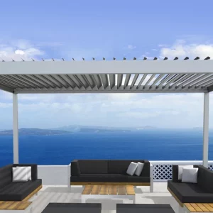 All Season Electric Shutter Aluminium Pergola Canopy Garden Pavilion Aluminium Gazebo Outdoor Louvre Pergolas Motorized
