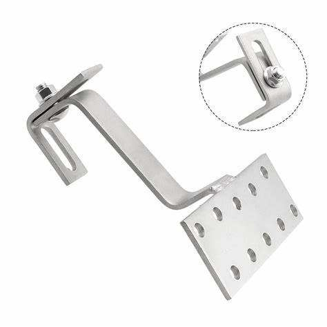 Aluminum Rail Clamp Solar Racking Clamp PV Bracket Rail Fixing Metal Tin Roof Roof Hook Clamps - Image 2