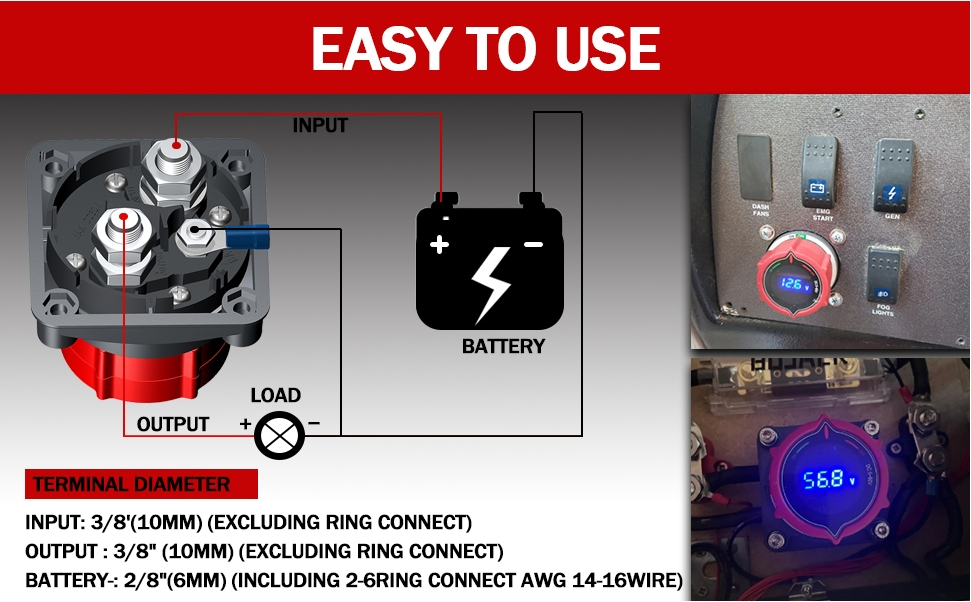 Car Battery Power-off Switch, Yacht RV Power Main Switch, High-Power Leak Proof Battery Switch - Image 2