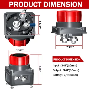 Car Battery Power-off Switch, Yacht RV Power Main Switch, High-Power Leak Proof Battery Switch