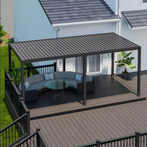 Custom Design Outdoor Louvered Pergola 10' X 13' Aluminum Outdoor Deck Garden Patio Gazebo with Adjustable Roof
