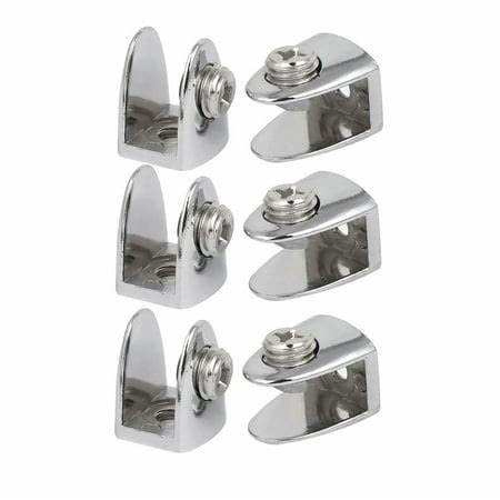 Custom Factory Furniture Hardware Square Fixed Clamp Stainless Steel Zinc Alloy Holding Metal Clip Support Glass Shelf Brackets - Image 2