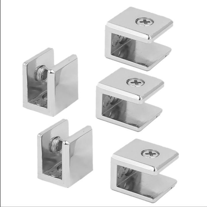 Custom Factory Furniture Hardware Square Fixed Clamp Stainless Steel Zinc Alloy Holding Metal Clip Support Glass Shelf Brackets - Image 4