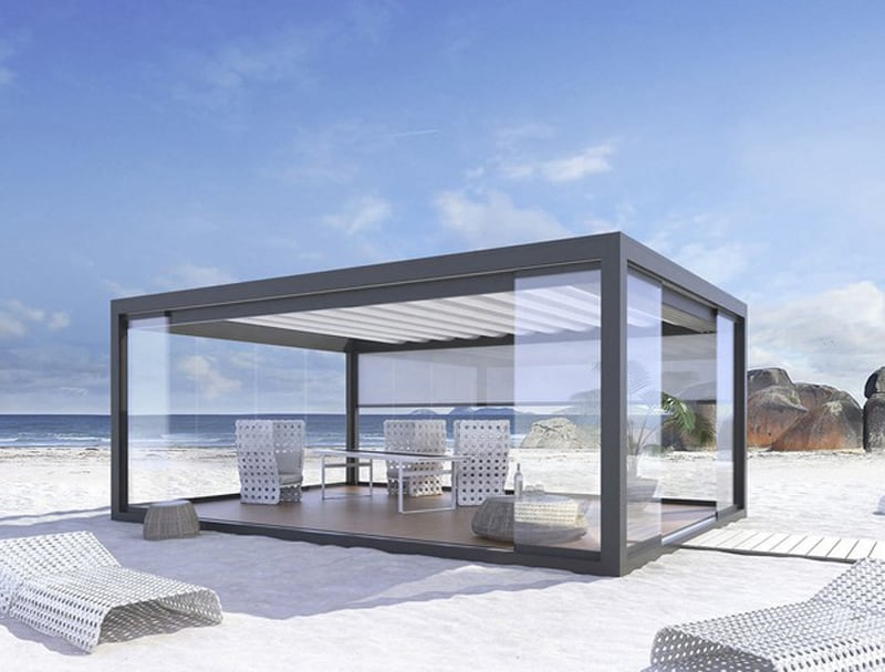 Customized Adjustable Outdoor Gazebo Waterproof Louvered Roof Motorized Bioclimatic Aluminum Pergola Sun Shade Terrace Roof - Image 3