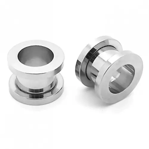 Customized High-Quality Stainless Steel/Titanium Steel Pulley Steel Color Hollow Ear Piercing Jewelry Ear Expander