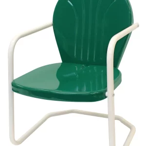 Customized Vintage Lawn Chairs Green & Gold Tubed Aluminum Metal Chair, Terrace Furniture, Tube Bending Service