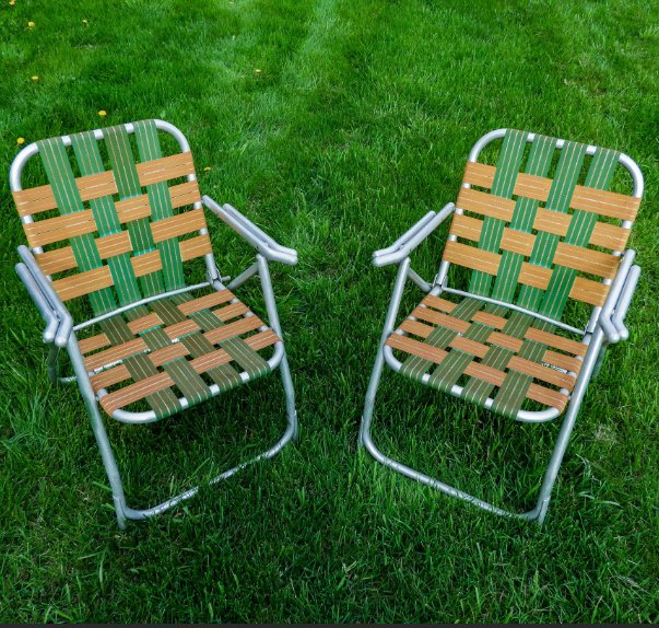 Customized Vintage Lawn Chairs Green & Gold Tubed Aluminum Metal Chair, Terrace Furniture, Tube Bending Service - Image 6