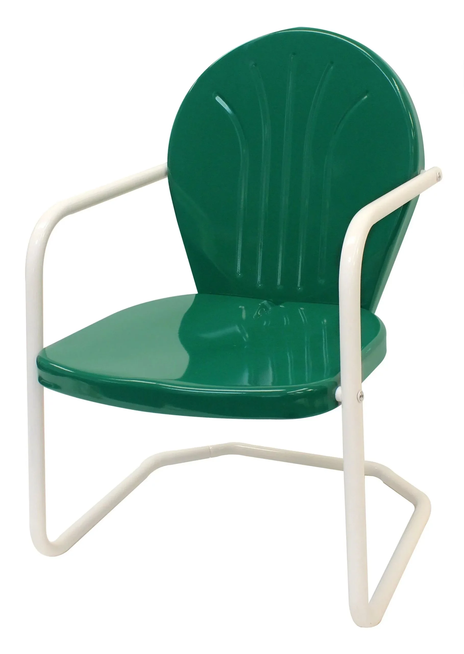Customized Vintage Lawn Chairs Green & Gold Tubed Aluminum Metal Chair, Terrace Furniture, Tube Bending Service