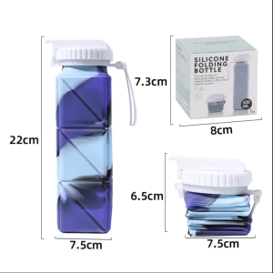Multicolor Foldable Silicone Folding Water Cup Portable Food Grade Sports Kettle Kid Water Bottle for School