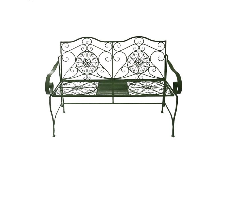 OEM/ODM Outdoor Park Patio Metal Garden Bench Iron Metal Patio Bistro Bench Chair - Image 2