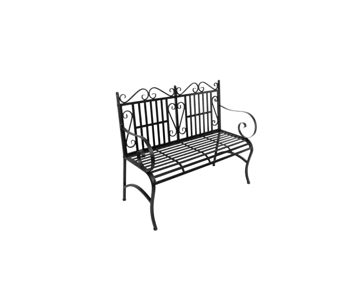 OEM/ODM Outdoor Park Patio Metal Garden Bench Iron Metal Patio Bistro Bench Chair - Image 3