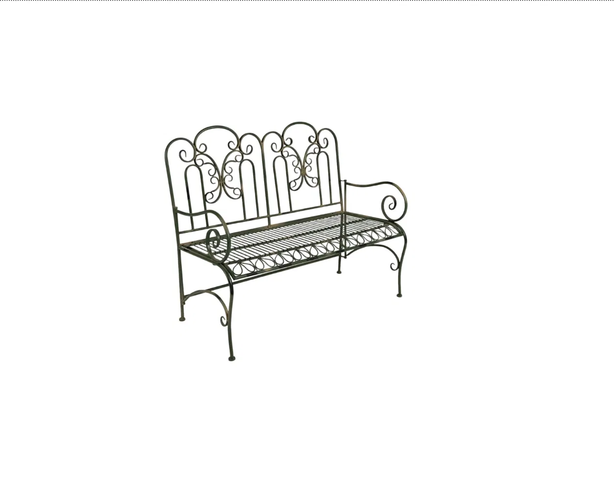 OEM/ODM Outdoor Park Patio Metal Garden Bench Iron Metal Patio Bistro Bench Chair