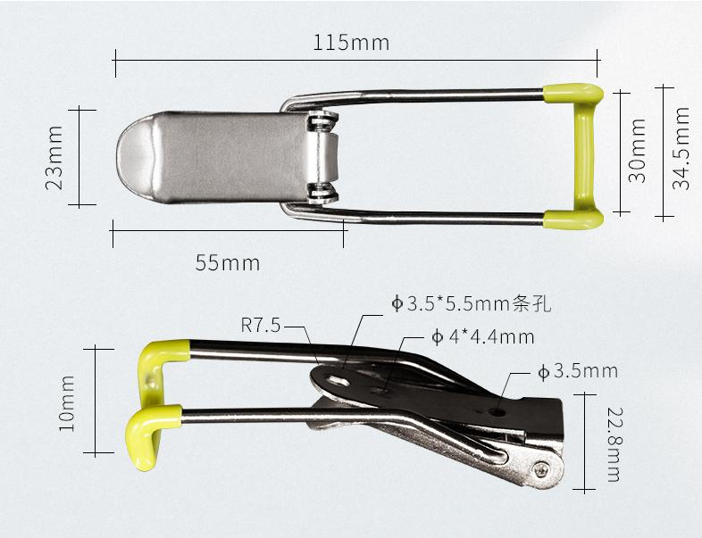 Rubber Wrapped Long Hook Buckle, Insulated Box Buckle, Spring Box Buckle, Toolbox Buckle, Extended Buckle - Image 5